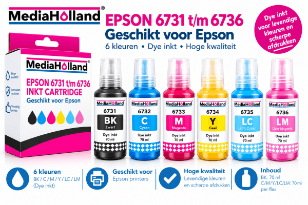 6731 t/m 6736 Huismerk Refill kit geschikt voor Epson EcoTank Printer