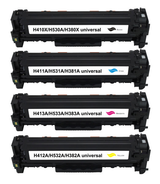 Toners Huismerk 312X, 312A Set 4 kleuren CF380X, CF381A, CF382A en CF383A