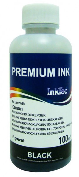 PGI-5, PGI-520, PGI-525 en PGI-550 Pigment refill inkt 100 ml. voor Canon flacon zwart