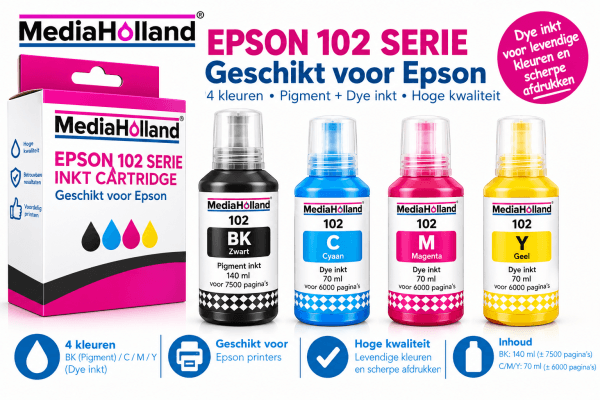 102 Huismerk Refill kit geschikt voor Epson EcoTank Printer