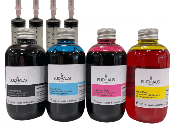 Pigment/Dye Refill Inkt universeel voor HP Set 4 kleuren