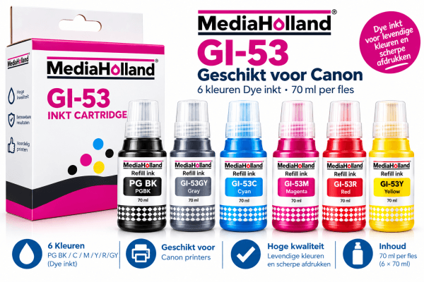 GI-53 Huismerk Refill kit geschikt voor Canon Multipack 6 kleuren