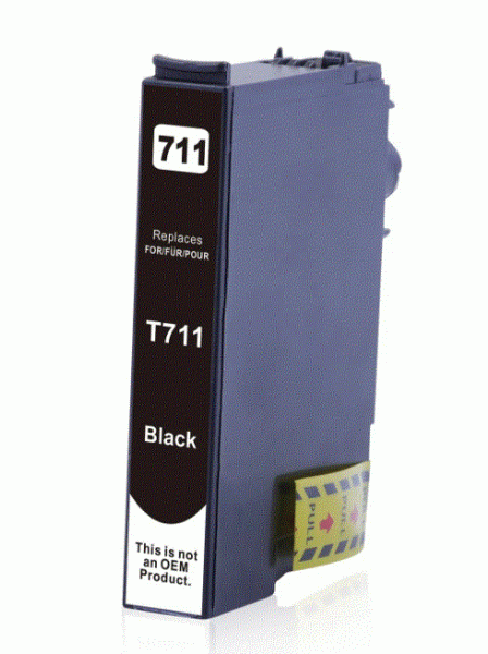 T0711 compatible inktpatroon zwart met chip 15 ml