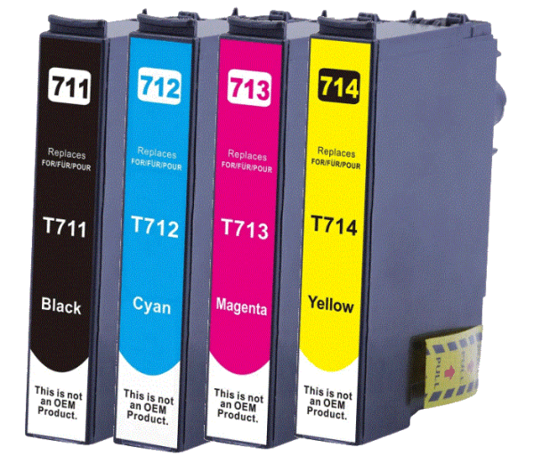T0711-T0714 compatible inktpatronen set van 4 stuks
