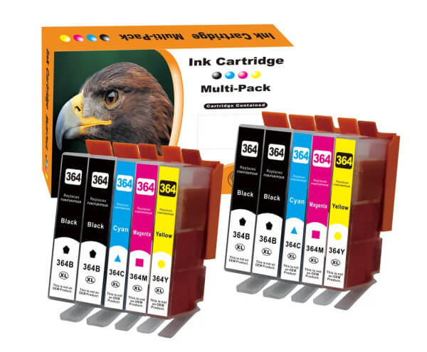 364XL Huismerk Cartridges Set van 10 stuks XL met 4 x zwart breed