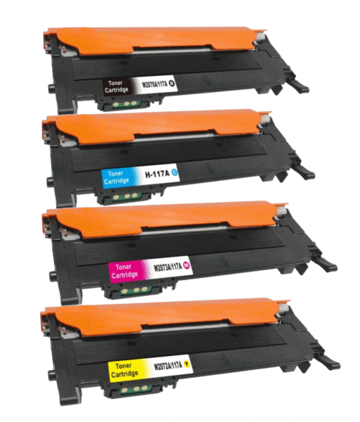 117A Huismerk Toners geschikt voor HP W2070A, W2071A, W2072A en W2073A MET CHIP!! Set 4 kleuren.