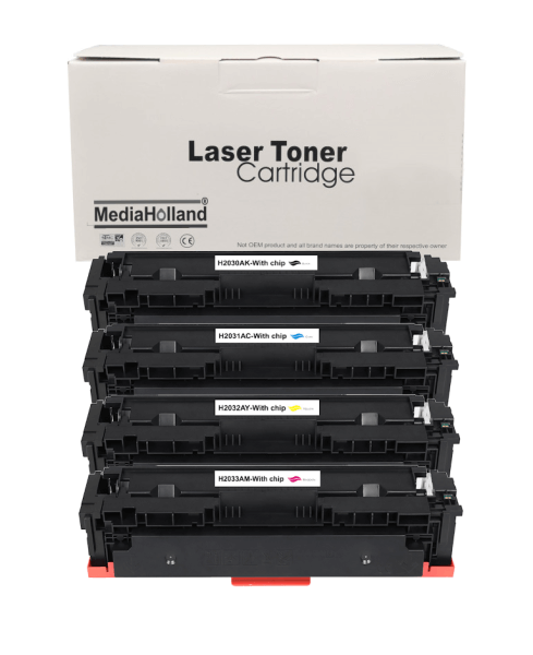 415A Huismerk Toners geschikt voor HP W2030A, W2031A, W2032A en W2033A MET CHIP!! Set 4 kleuren.