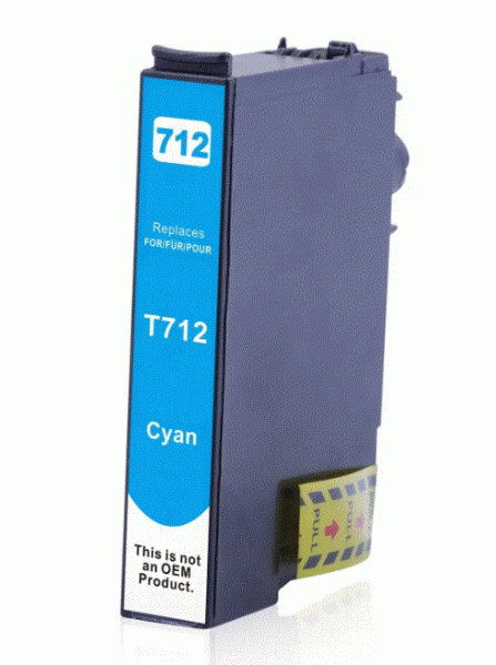 T0712 compatible inktpatroon cyaan met chip 15 ml